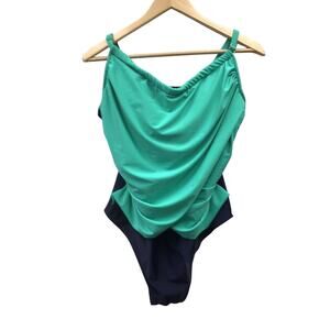 Swim Suit Womens XXXL Green Blue Padded Adjustable Straps